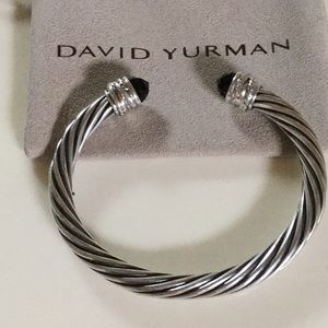 David Yurman 7mm Onyx Diamond Bracelet, Perfect!